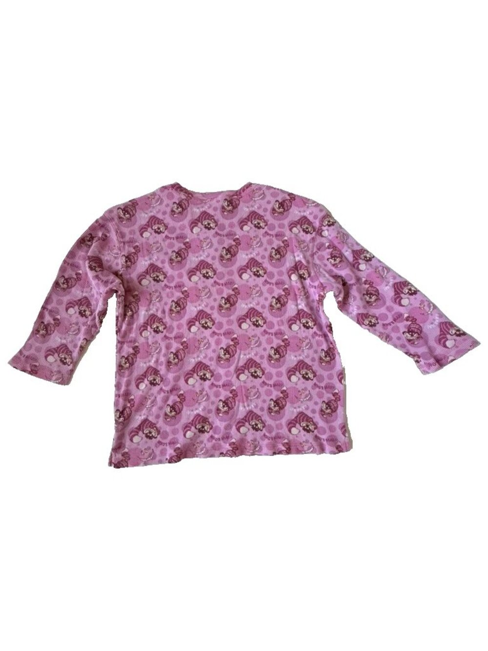 Disney Store Womens L/XL Cheshire Cat Thermal PJ Set Shirt Crop Pant Pajama pink - Picture 5 of 6